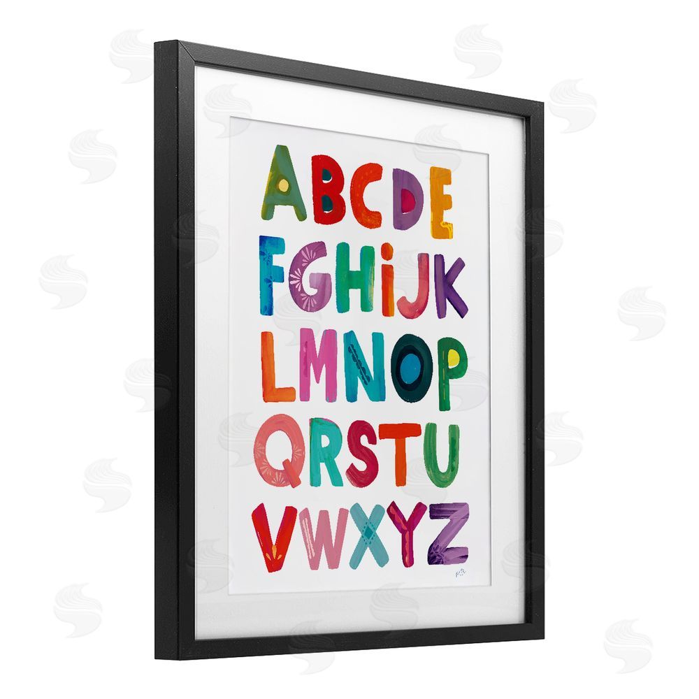 Kirsten Mohr Alphabet Letters in Fun Hues Black Framed Print Under Glass Wall Art