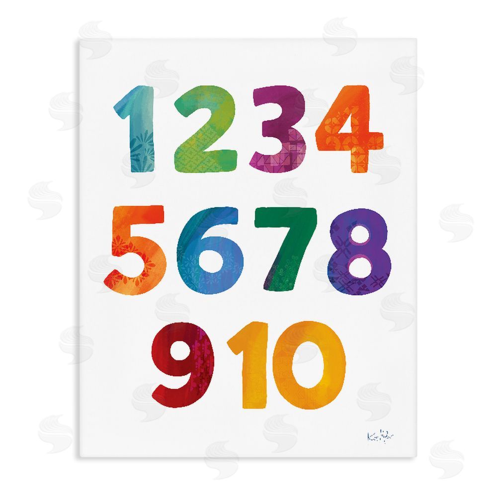 Kirsten Mohr Brightly Hued Numbers Stretched Canvas Wall Art Print