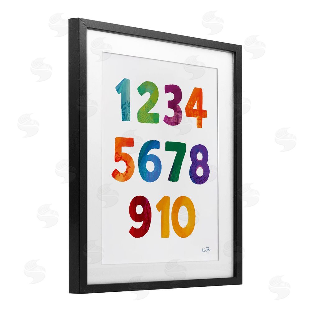 Kirsten Mohr Brightly Hued Numbers Black Framed Print Under Glass Wall Art