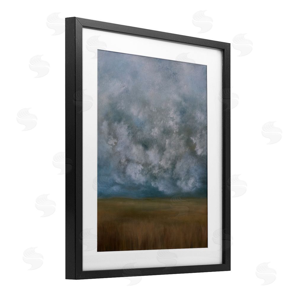 Lydia Orange August Clouds Landscape Black Framed Print Under Glass Wall Art
