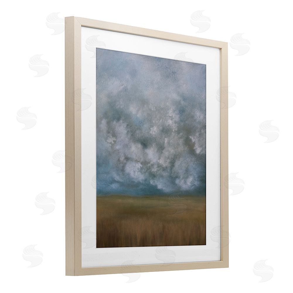 Lydia Orange August Clouds Landscape Brown Framed Print Under Glass Wall Art