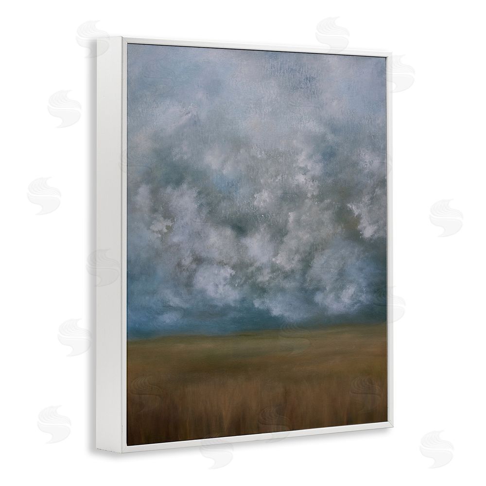 Lydia Orange August Clouds Landscape White Framed Giclee Wall Art Print