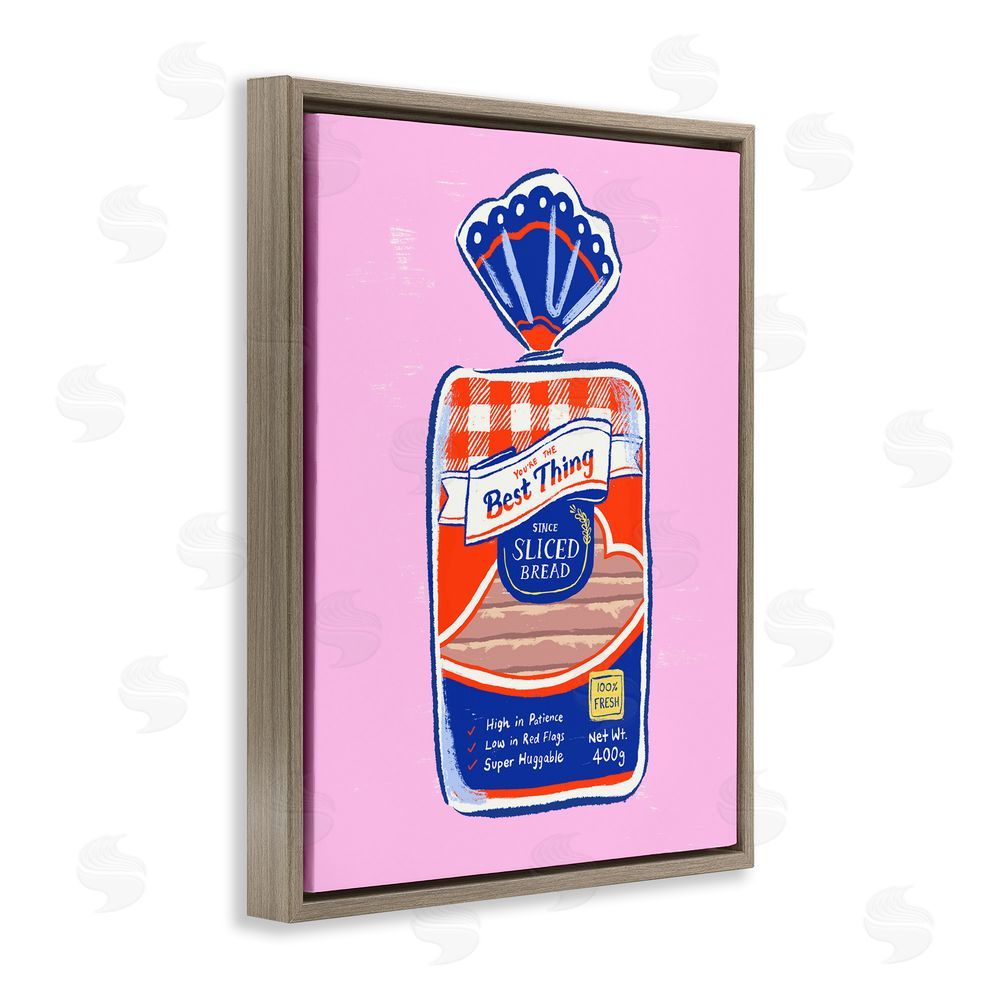 Ethel Fong Best Thing Since Sliced Bread Brown Floating Frame Canvas Wall Art Print