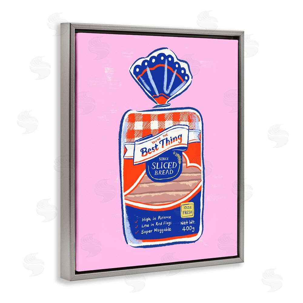 Ethel Fong Best Thing Since Sliced Bread Gray Floating Frame Canvas Wall Art Print
