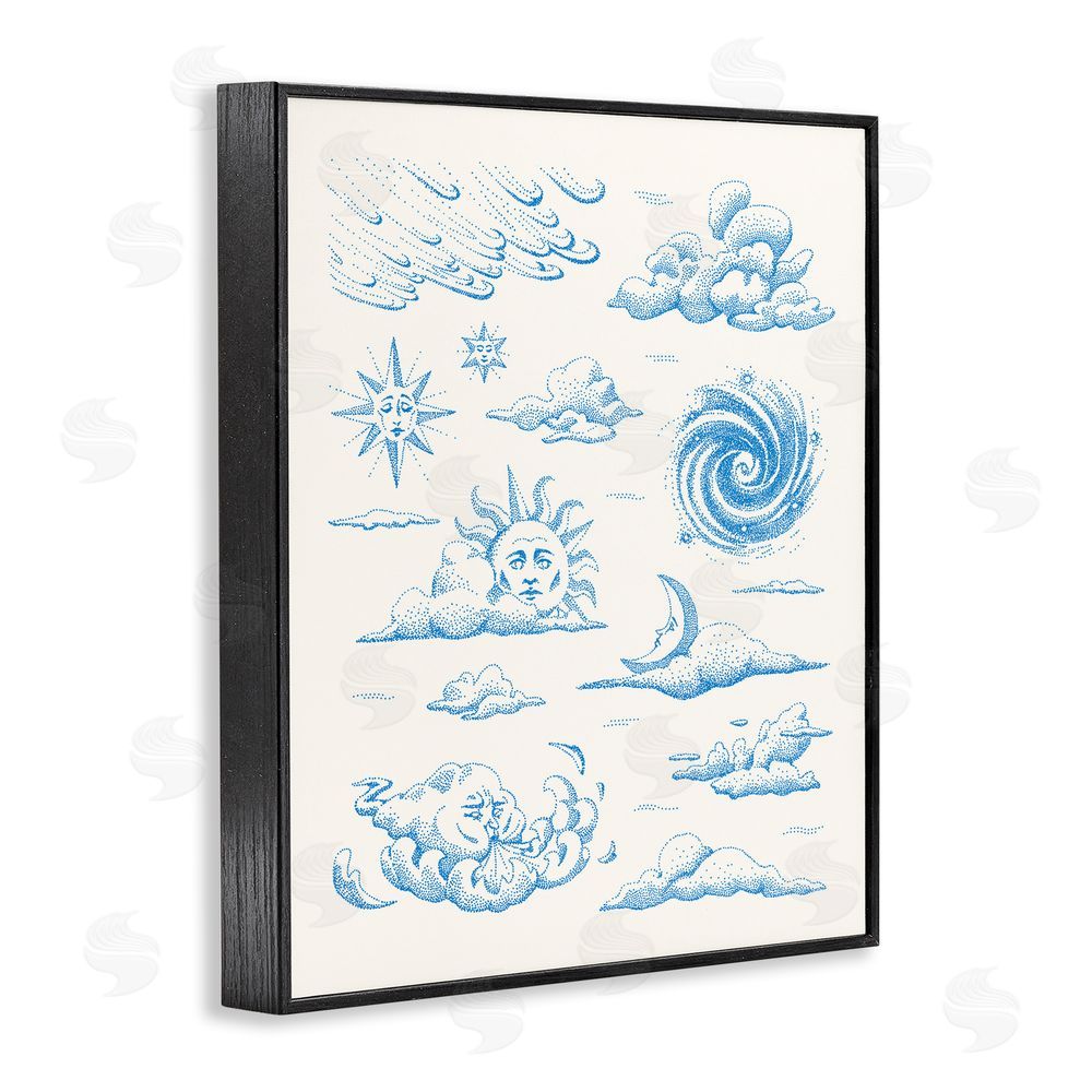 Ethel Fong Celestial Sprites Moon & Sun Black Framed Giclee Wall Art Print