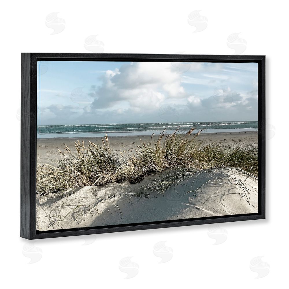 Noah Bay Beachy Sand Dune Heaven Black Floating Frame Canvas Wall Art Print