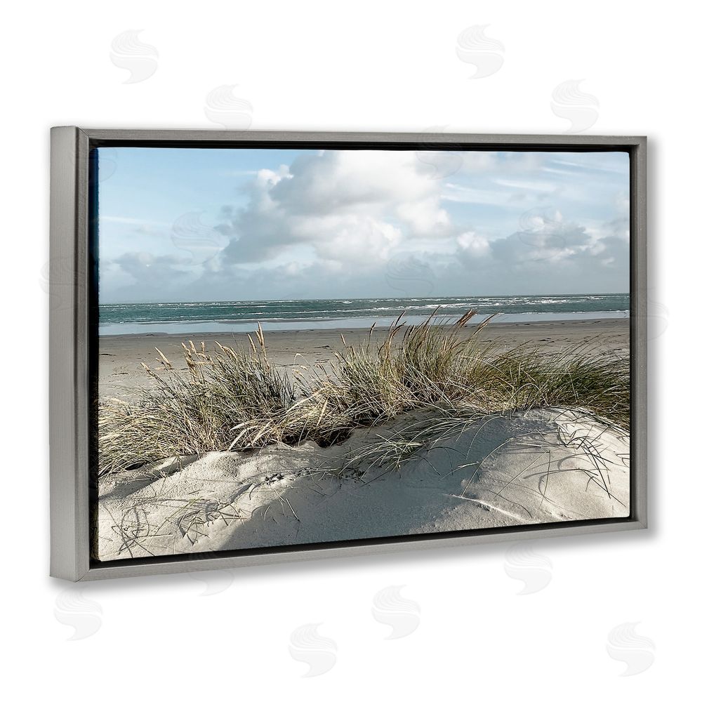 Noah Bay Beachy Sand Dune Heaven Gray Floating Frame Canvas Wall Art Print