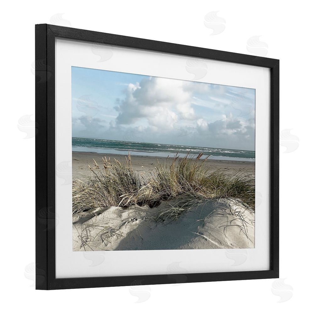 Noah Bay Beachy Sand Dune Heaven Black Framed Print Under Glass Wall Art