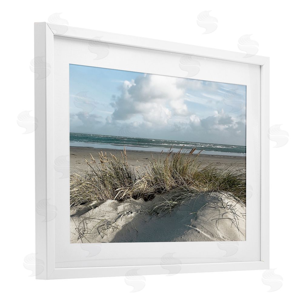 Noah Bay Beachy Sand Dune Heaven White Framed Print Under Glass Wall Art