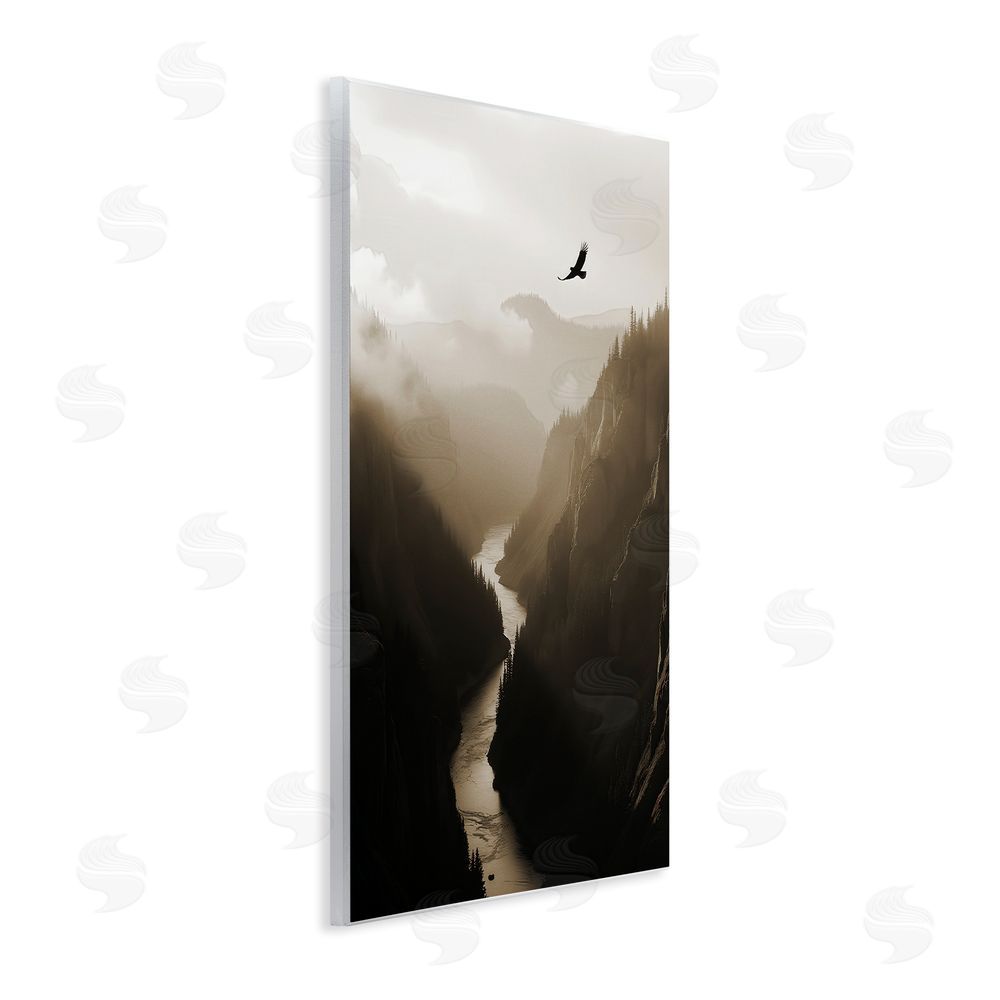 Noah Bay Bird High Above Canyon Wooden Wall Plaque Art Print