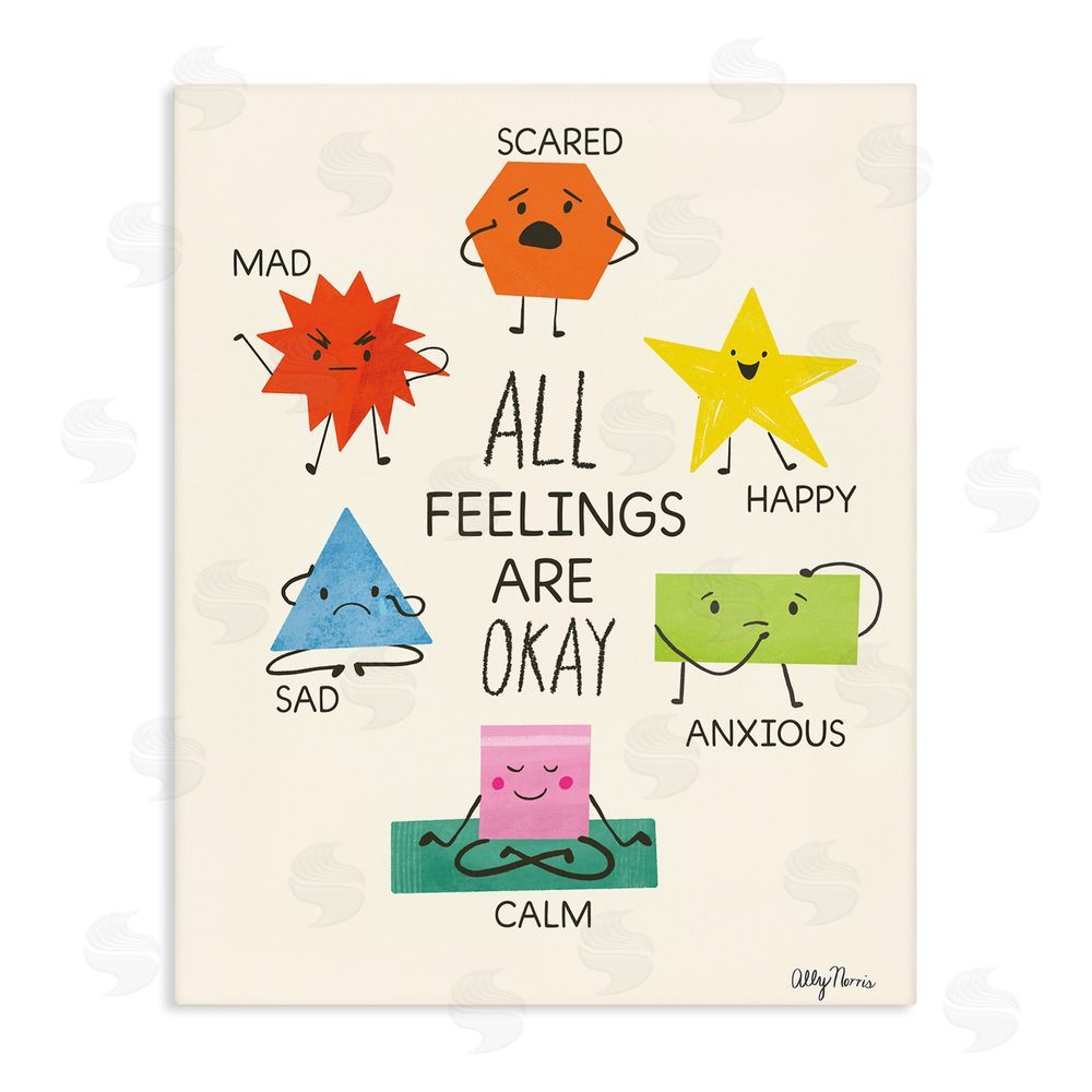 Allyson Norris All Feelings Are Okay Stretched Canvas Wall Art Print