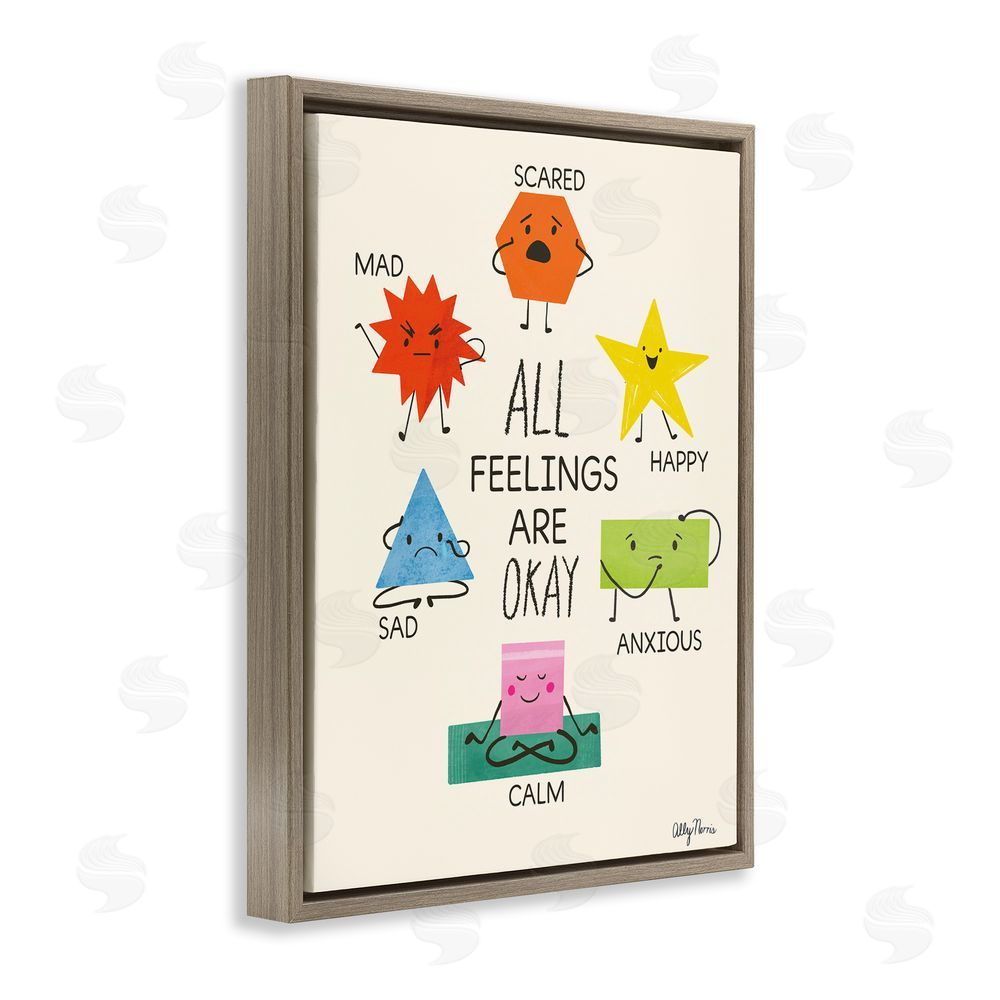 Allyson Norris All Feelings Are Okay Brown Floating Frame Canvas Wall Art Print