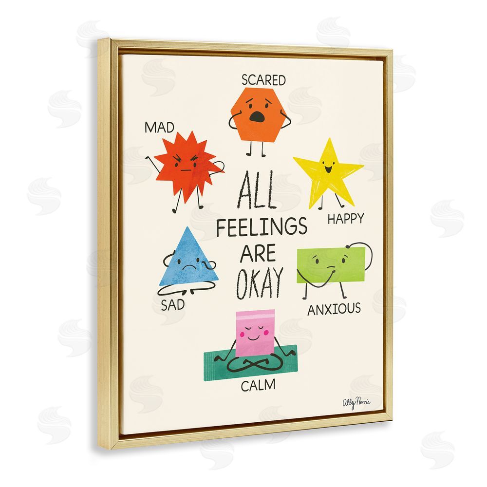 Allyson Norris All Feelings Are Okay Gold Floating Frame Canvas Wall Art Print