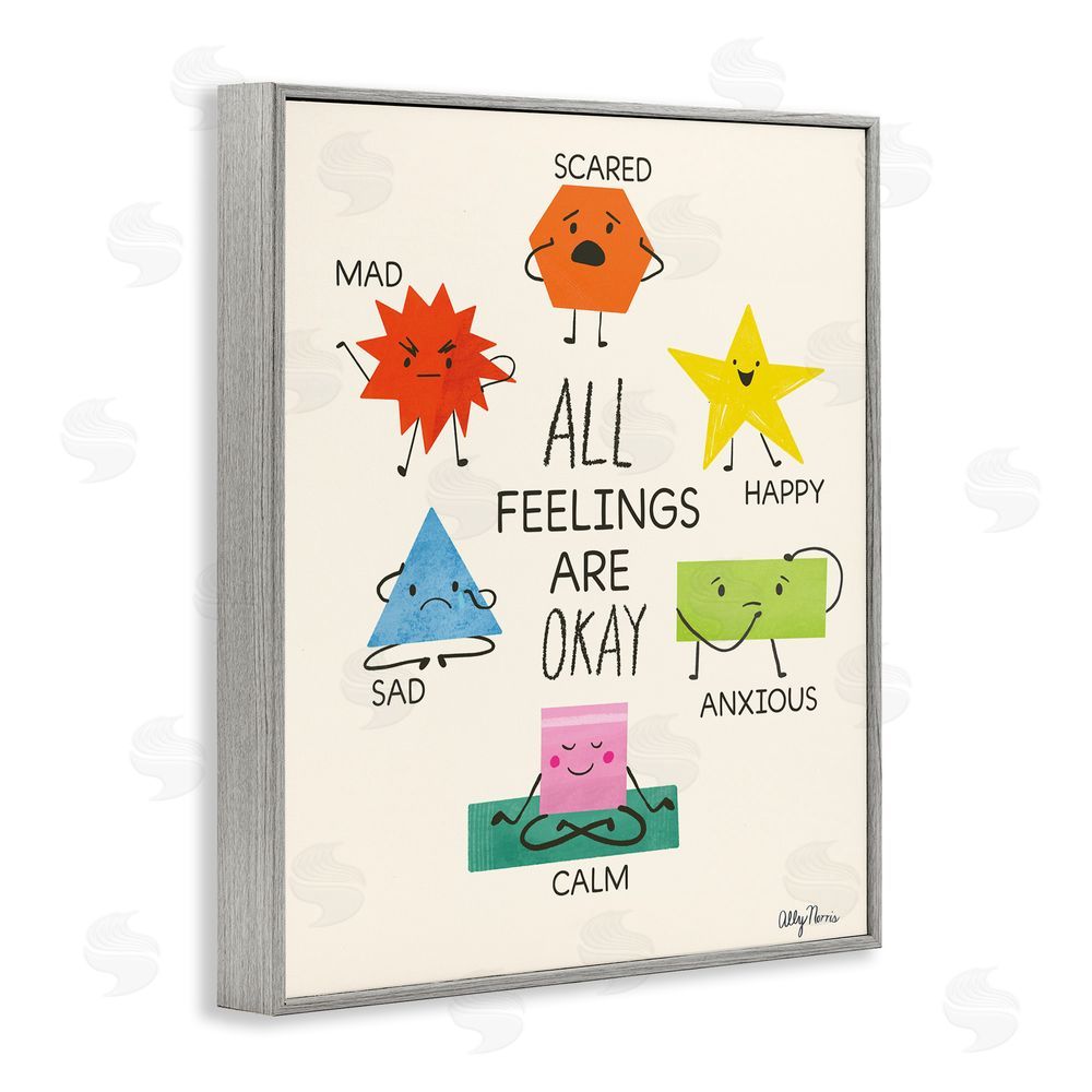 Allyson Norris All Feelings Are Okay Gray Framed Giclee Wall Art Print