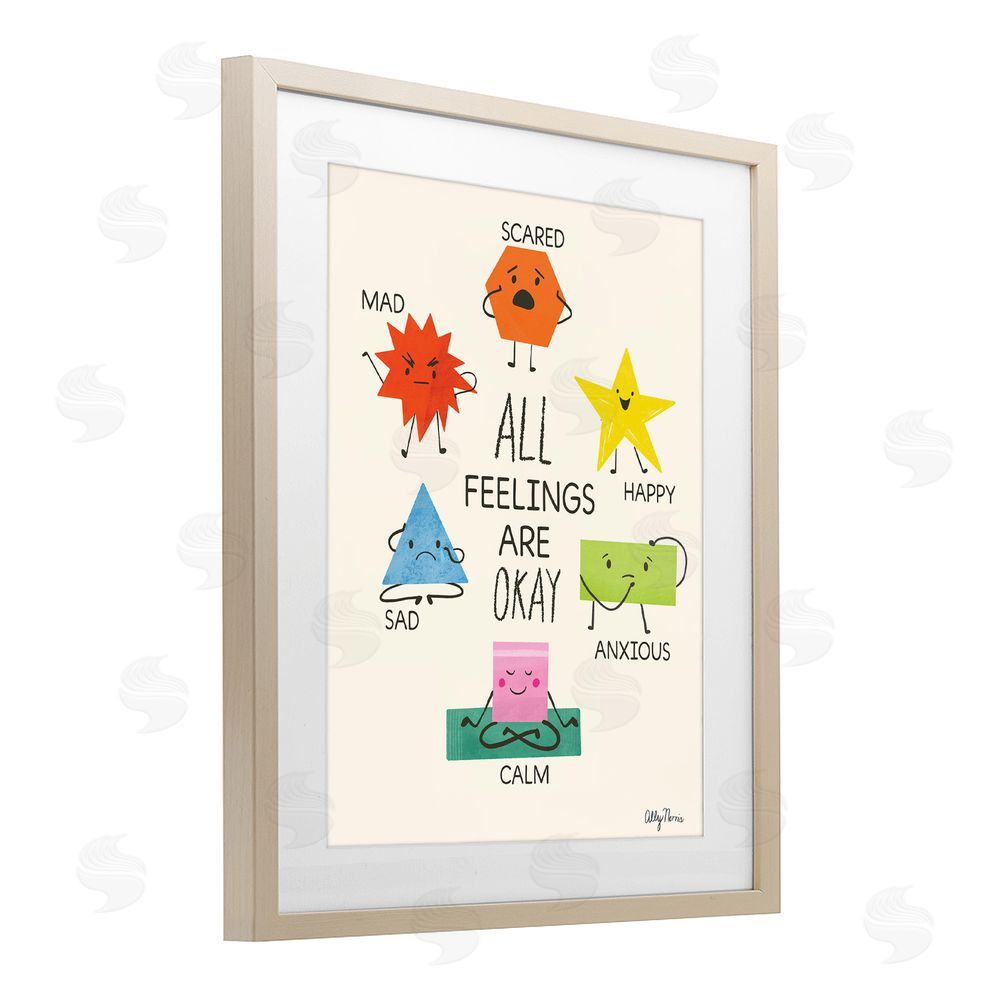 Allyson Norris All Feelings Are Okay Brown Framed Print Under Glass Wall Art