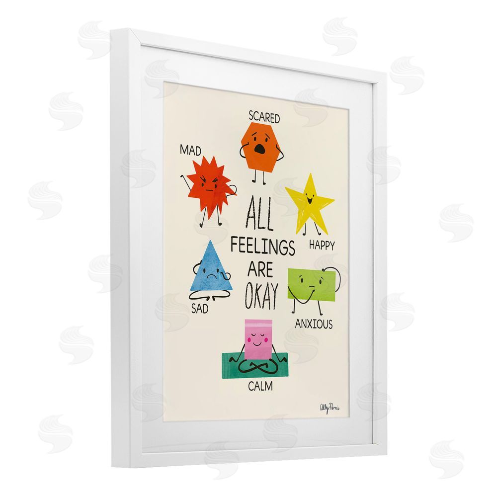 Allyson Norris All Feelings Are Okay White Framed Print Under Glass Wall Art