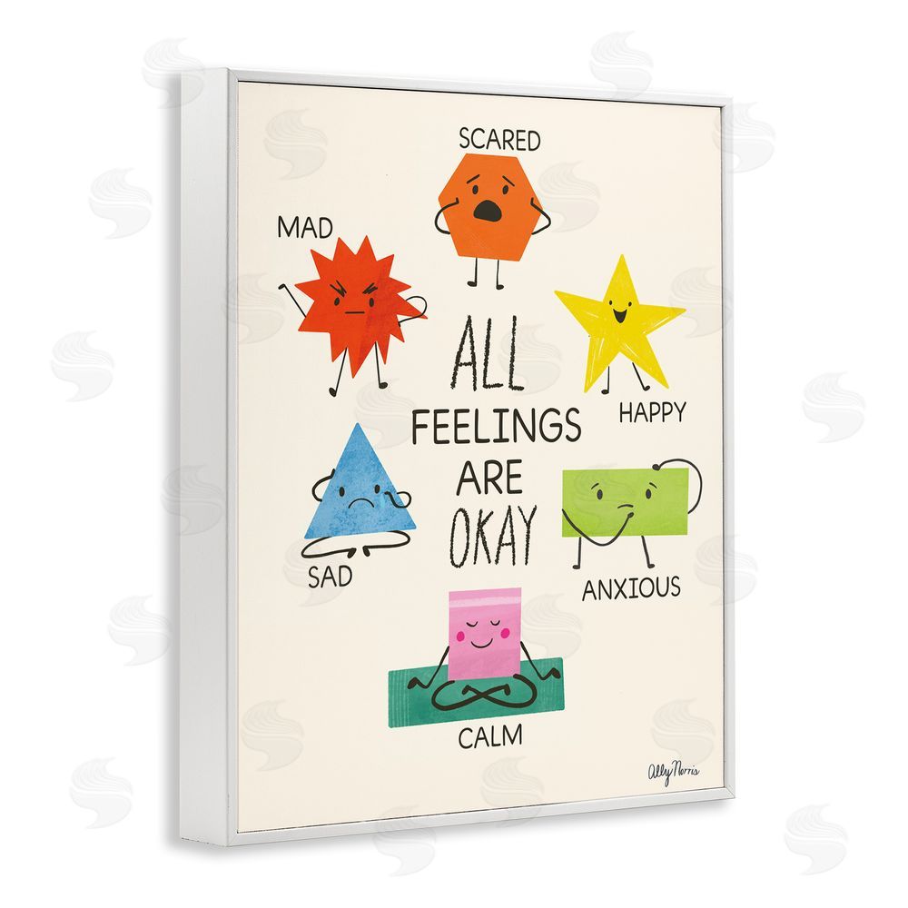 Allyson Norris All Feelings Are Okay White Framed Giclee Wall Art Print