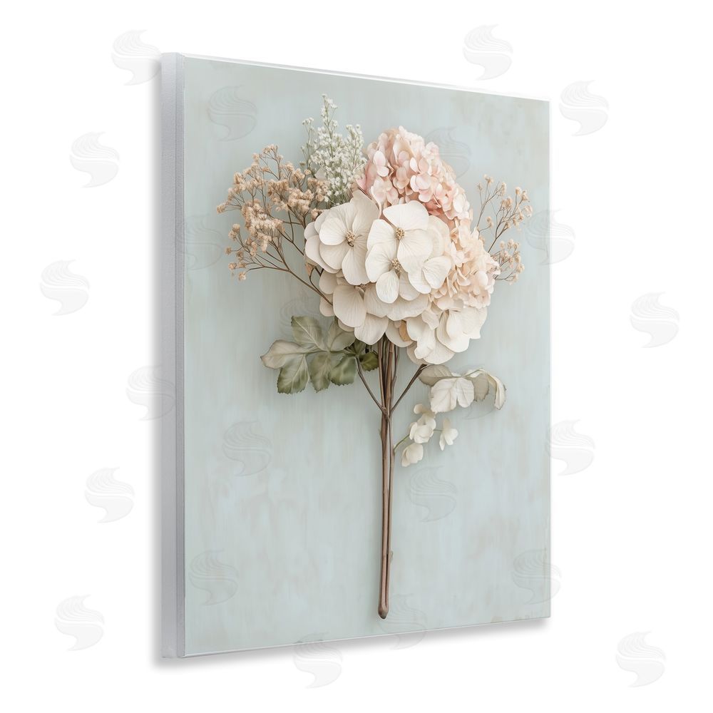 A Barefoot Stylist Blooming Cottage Hydrangea Stem Wooden Wall Plaque Art Print