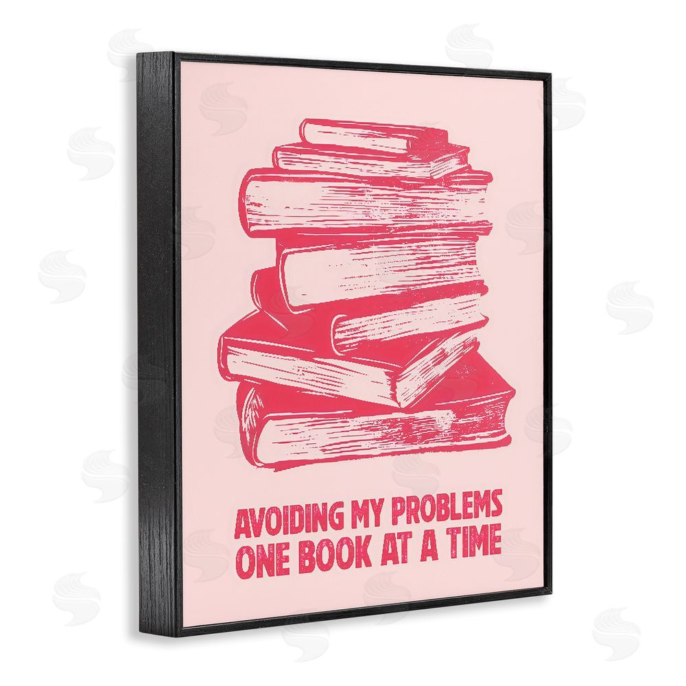 LSR Design Studio Avoiding Problems One Book At A Time Black Framed Giclee Wall Art Print