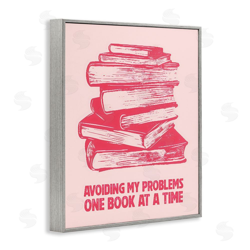 LSR Design Studio Avoiding Problems One Book At A Time Gray Framed Giclee Wall Art Print