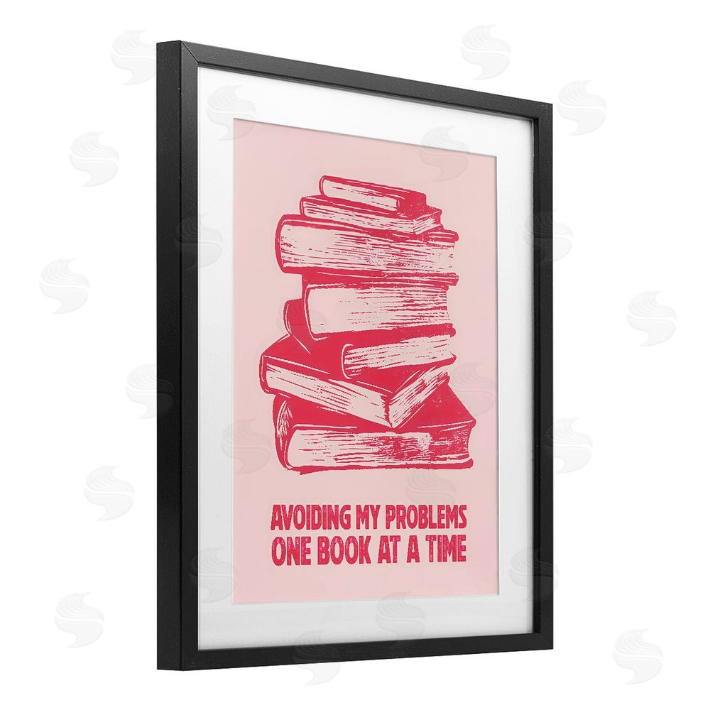 LSR Design Studio Avoiding Problems One Book At A Time Black Framed Print Under Glass Wall Art