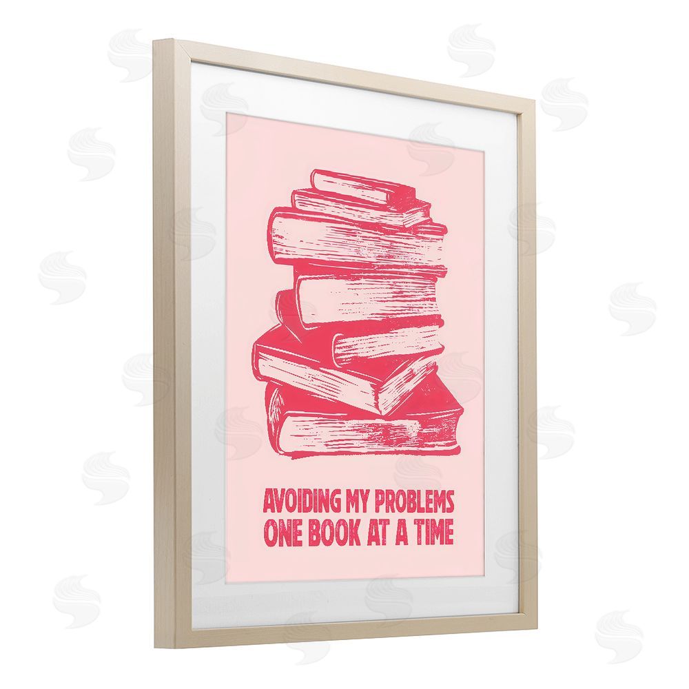 LSR Design Studio Avoiding Problems One Book At A Time Brown Framed Print Under Glass Wall Art