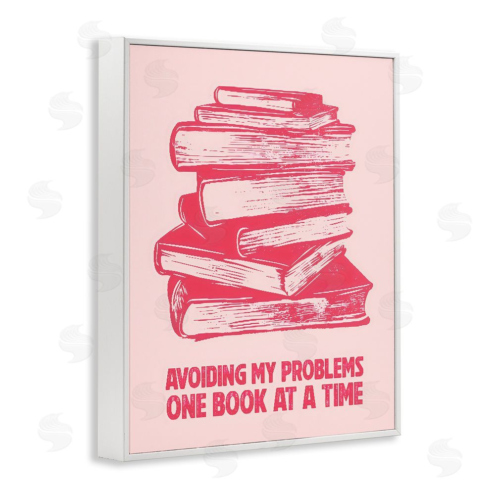 LSR Design Studio Avoiding Problems One Book At A Time White Framed Giclee Wall Art Print