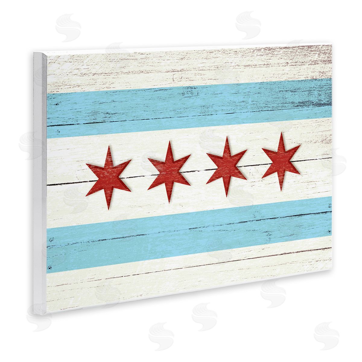 Chicago Flag Distressed Style Wood Plaque Wall Art, Home Decor by Stupell Studio