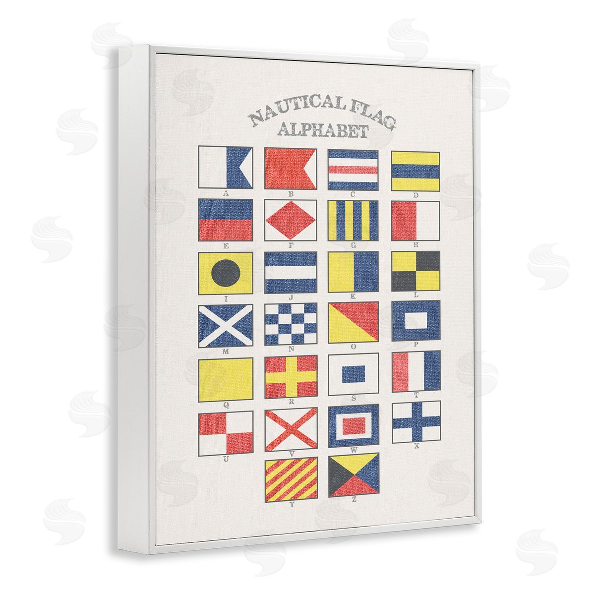 Nautical Flag Alphabet White Frame Print Wall Art, Home Decor by Stupell Studio