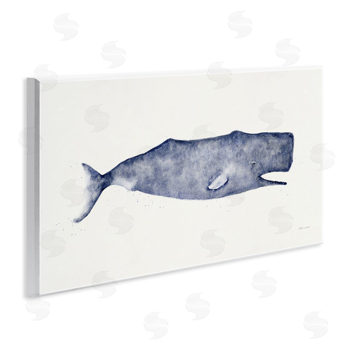 Classic Whale Watercolor Illustration Wood Plaque Wall Art, Home Decor by Stephanie Workman Marrott