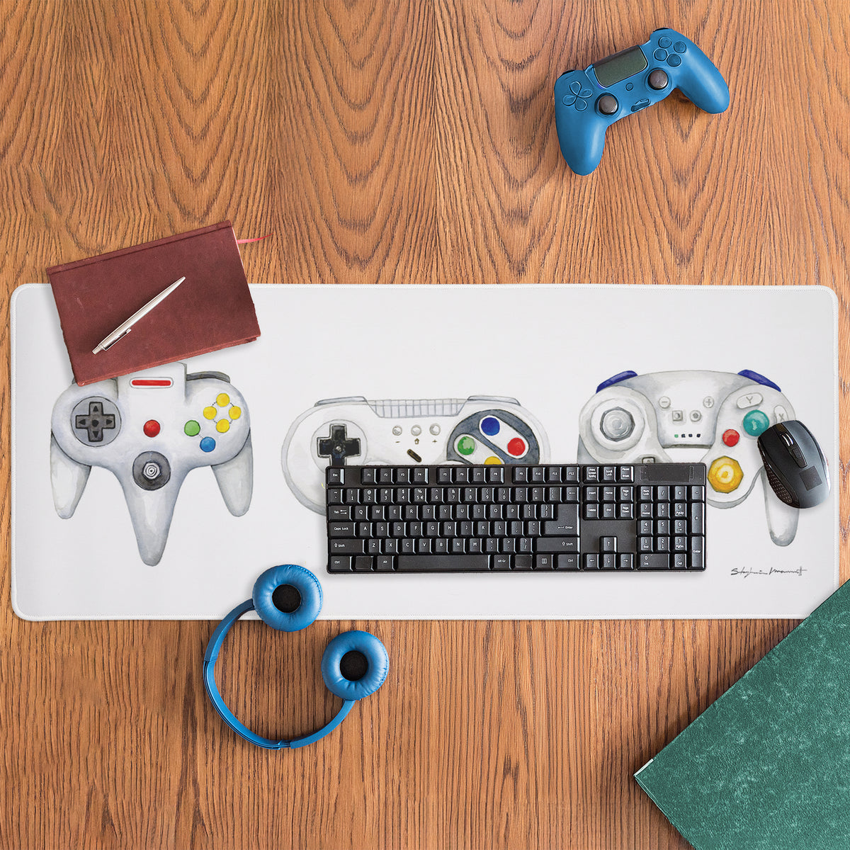 Stephanie Workman Marrott Retro Game Controllers Trio