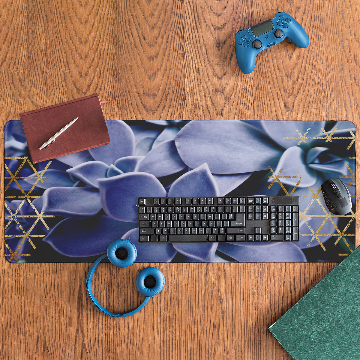 Lil' Rue Ombre Blue Succulent With Geometrics