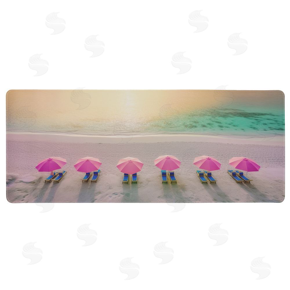 Scott Stulberg Beach Sunset with Pink Umbrellas