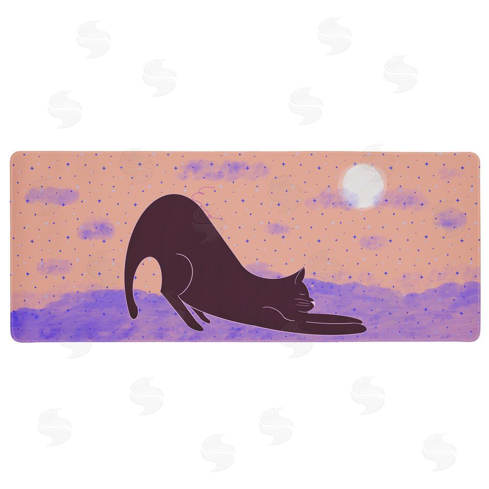 Eclectic Modern Stretching Cat In Dreamland