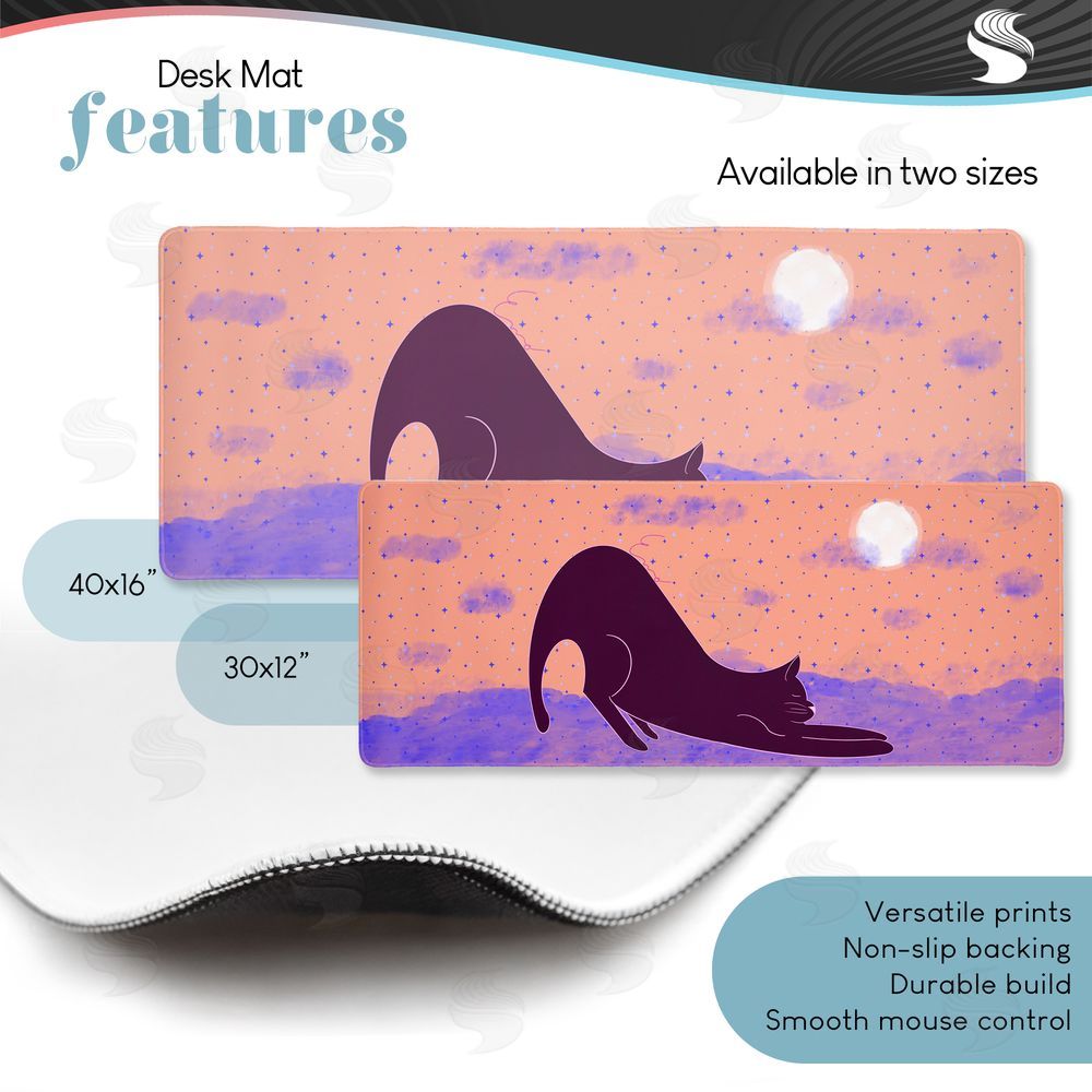 Eclectic Modern Stretching Cat In Dreamland