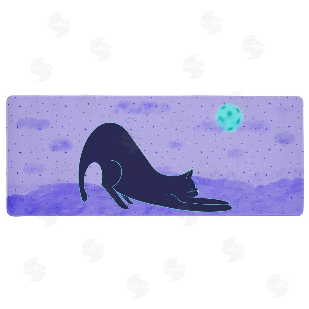 Eclectic Modern Stretching Cat in Periwinkle