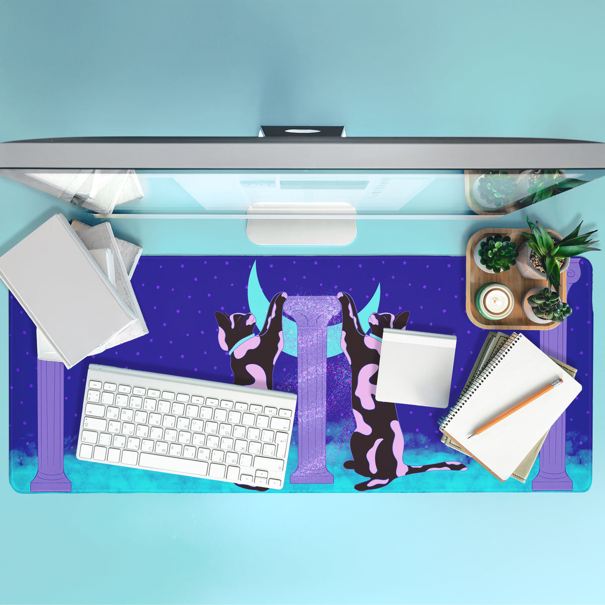 Eclectic Modern Gemini Cats with Columns