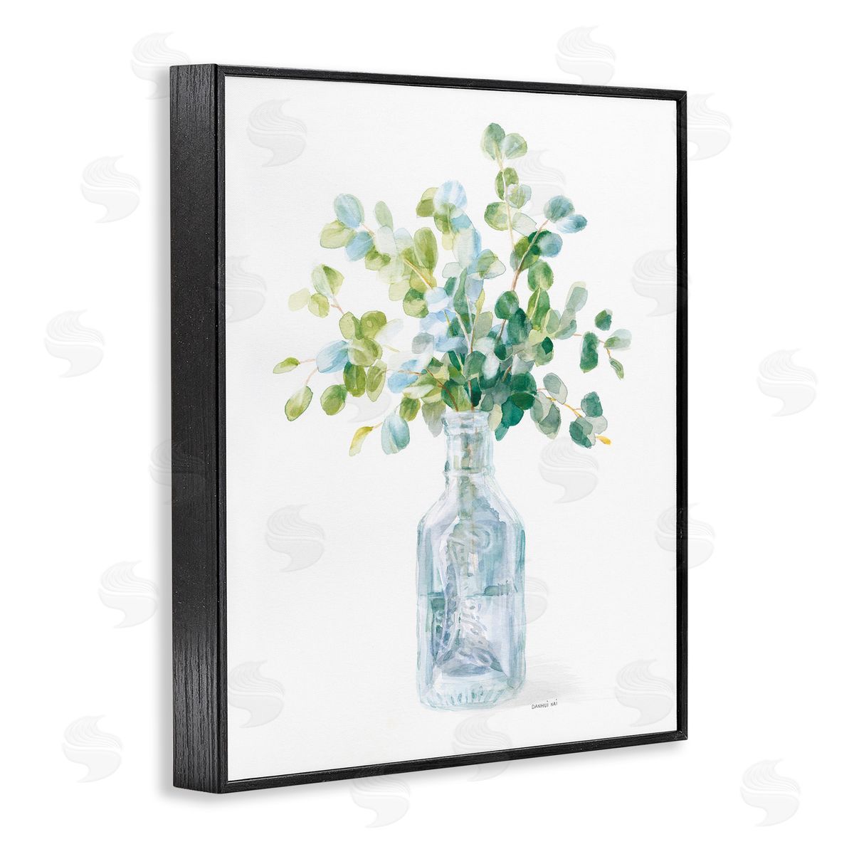Flower Jar Still Life Painting Black Frame Print Wall Art, Home Decor by Danhui Nai