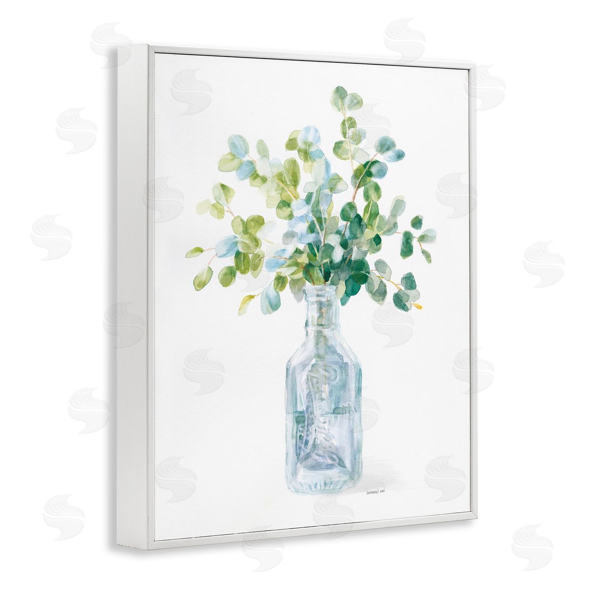 Flower Jar Still Life Painting White Frame Print Wall Art, Home Decor by Danhui Nai