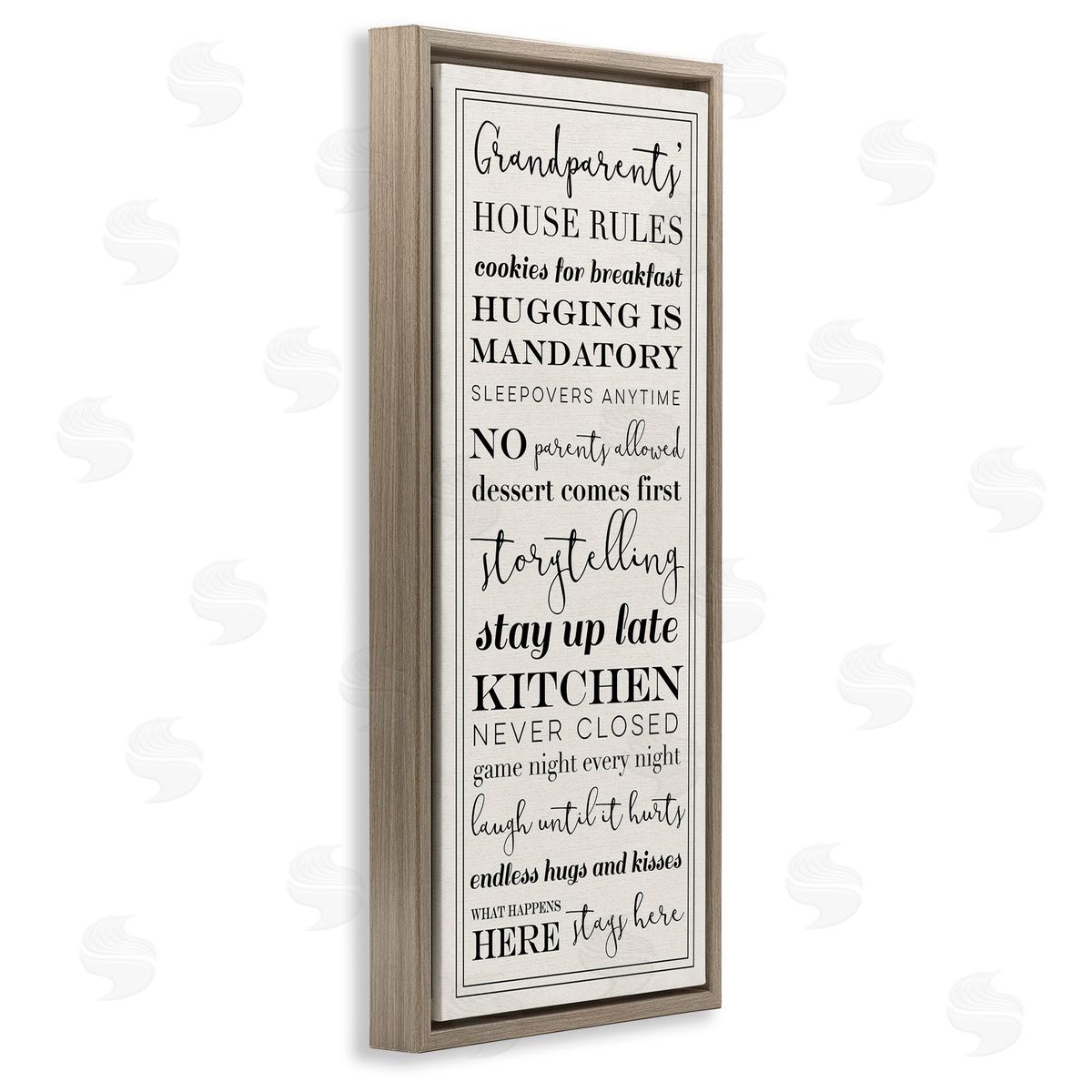 Grandparents House Rules Brown Floating Frame Canvas Wall Art, Home Decor by Stupell Studio