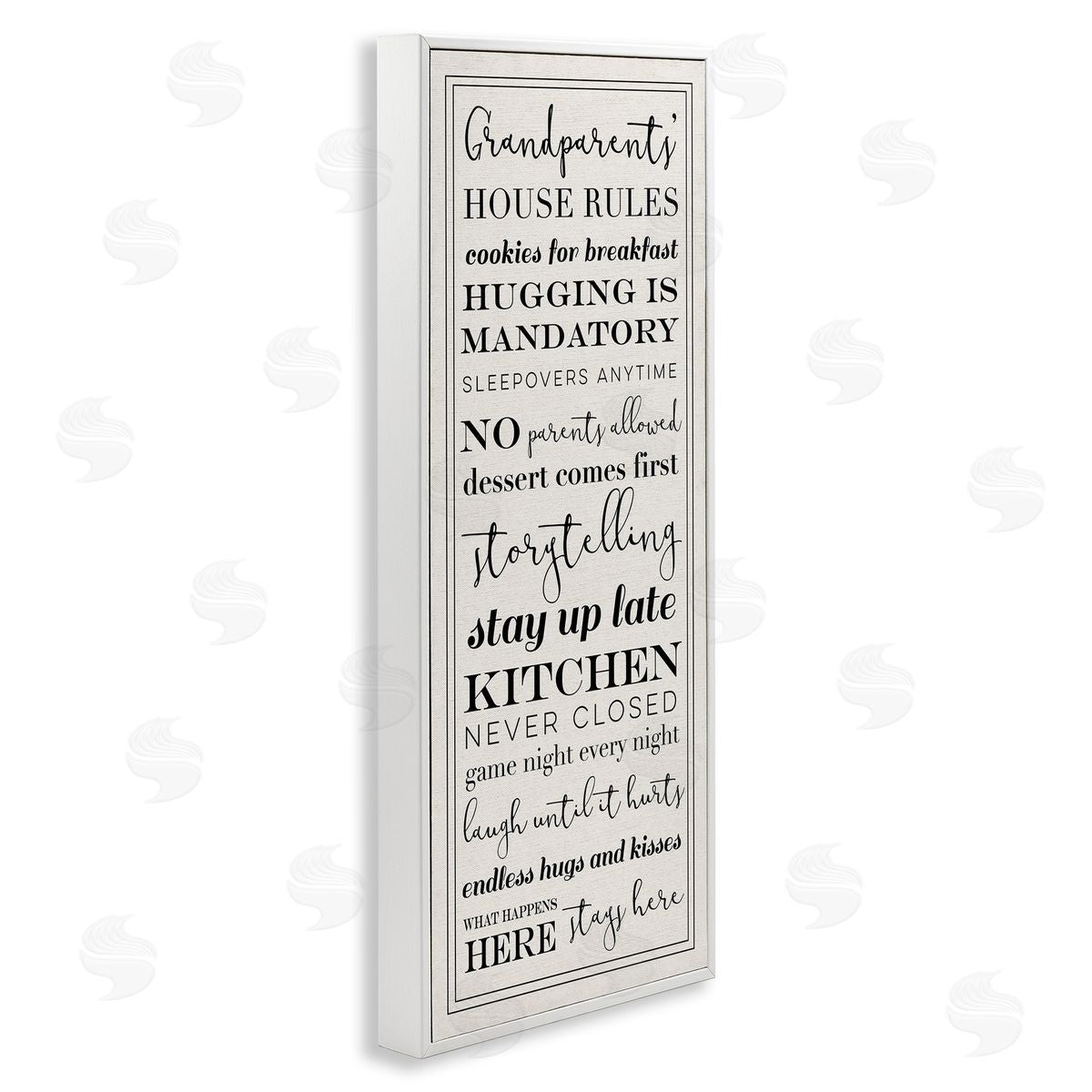 Grandparents House Rules White Frame Print Wall Art, Home Decor by Stupell Studio