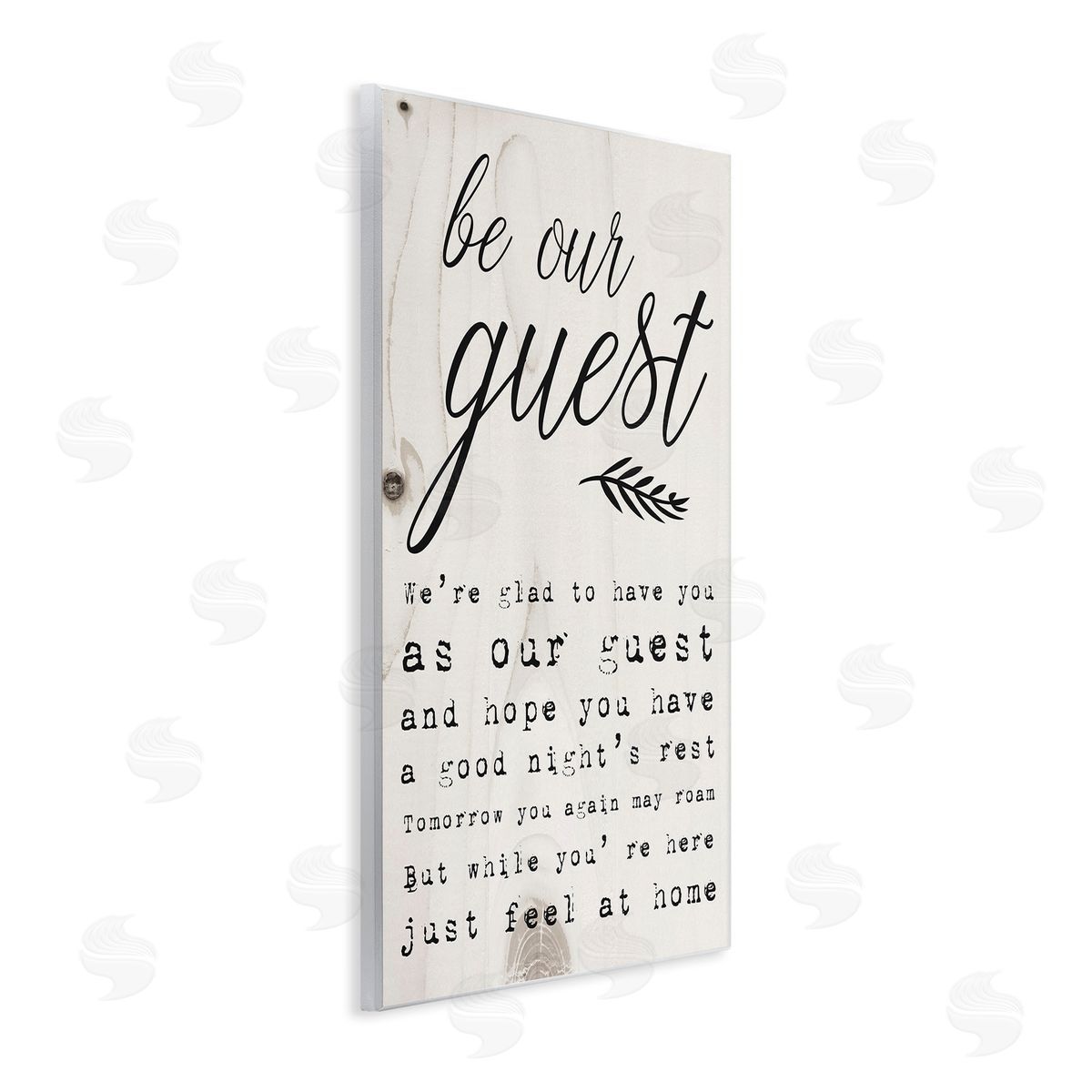 Be Our Guest Poem Cursive Wood Plaque Wall Art, Home Decor by Stupell Studio