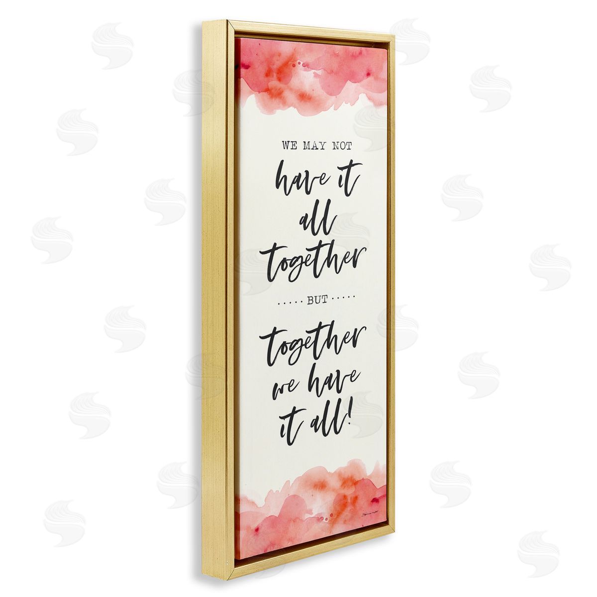 Romantic Phrase with Blush Watercolor Gold Floating Frame Canvas Wall Art, Home Decor by Stephanie Workman Marrott