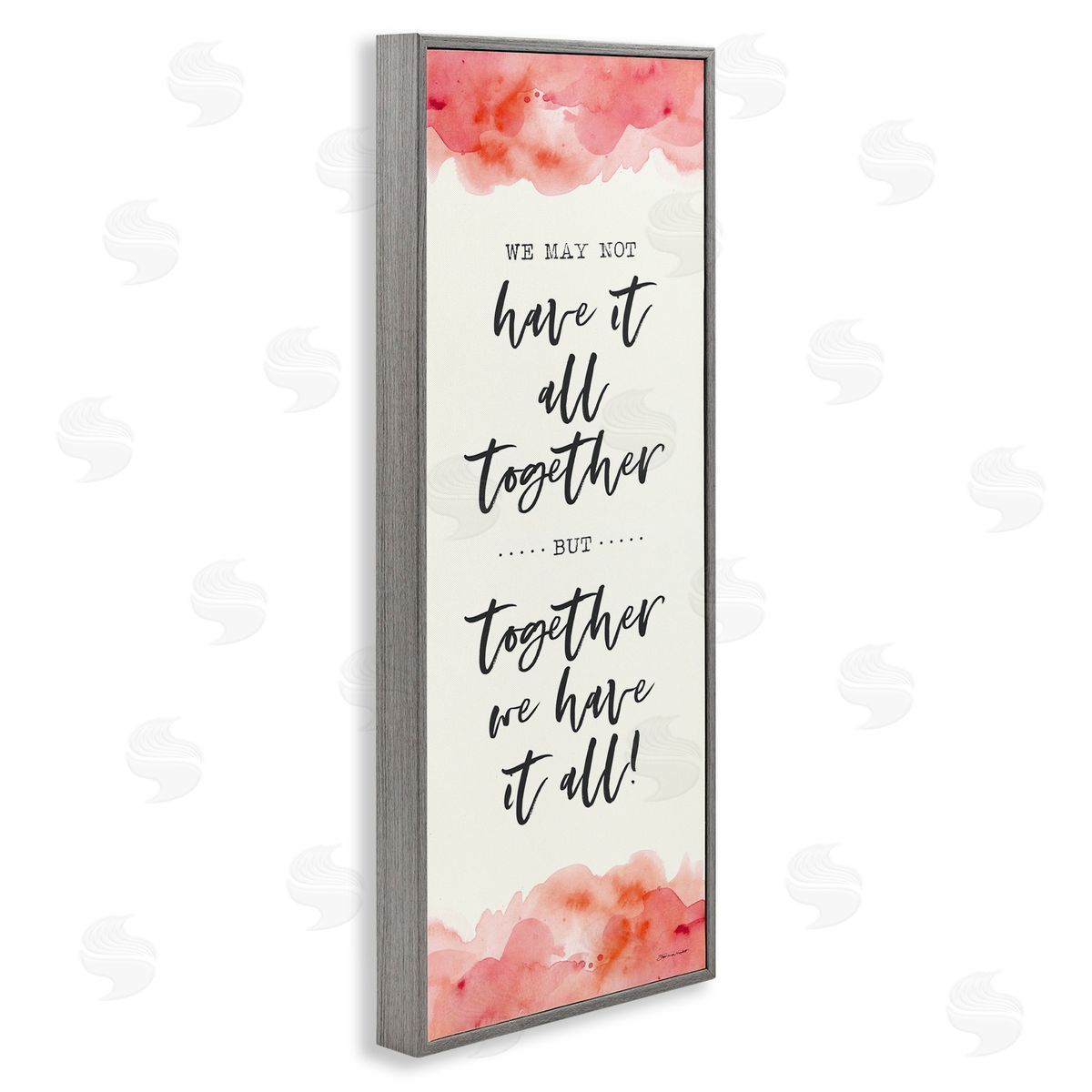 Romantic Phrase with Blush Watercolor Grey Frame Print Wall Art, Home Decor by Stephanie Workman Marrott