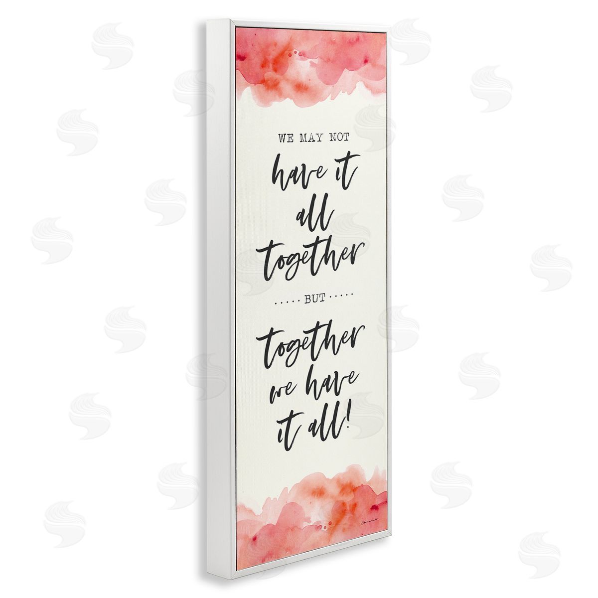 Romantic Phrase with Blush Watercolor White Frame Print Wall Art, Home Decor by Stephanie Workman Marrott