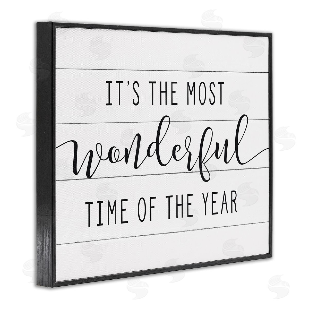 Most Wonderful Time Rustic Chic Black Frame Print Wall Art, Home Decor by Lettered and Lined