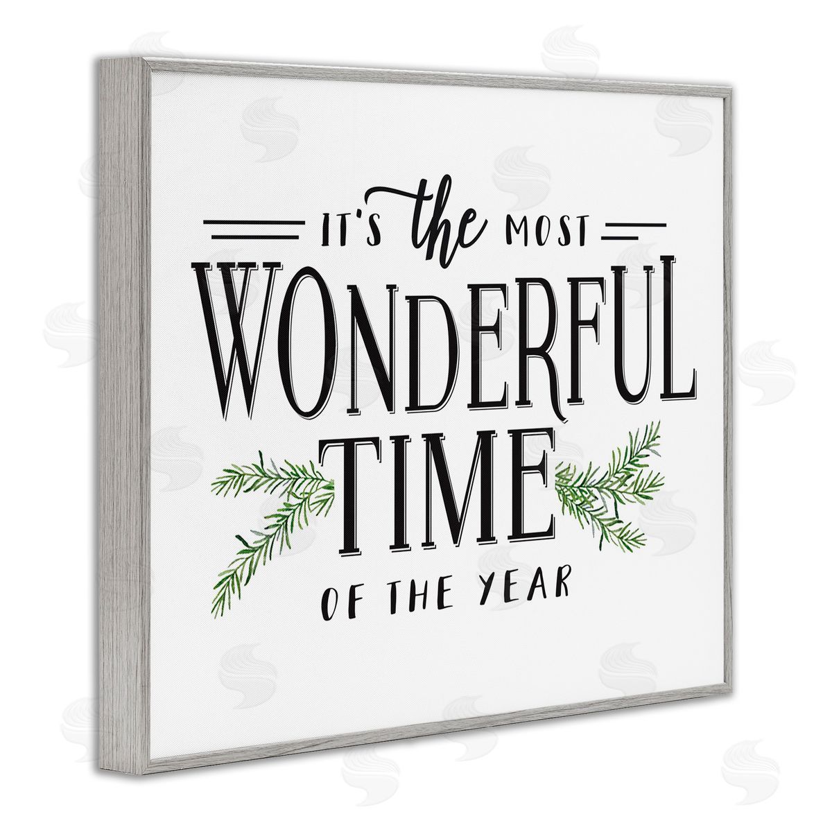 Classic Vintage Christmas Phrase Grey Frame Print Wall Art, Home Decor by Lettered and Lined