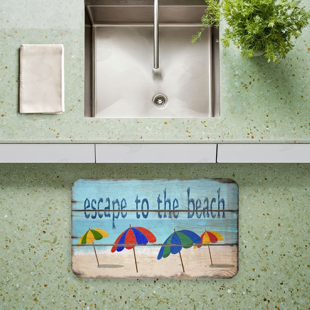 Gail Fraser Rustic Escape To Beach Kitchen Floor Mat