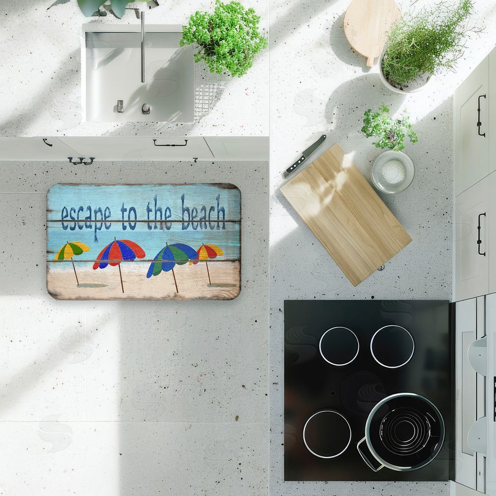 Gail Fraser Rustic Escape To Beach Kitchen Floor Mat