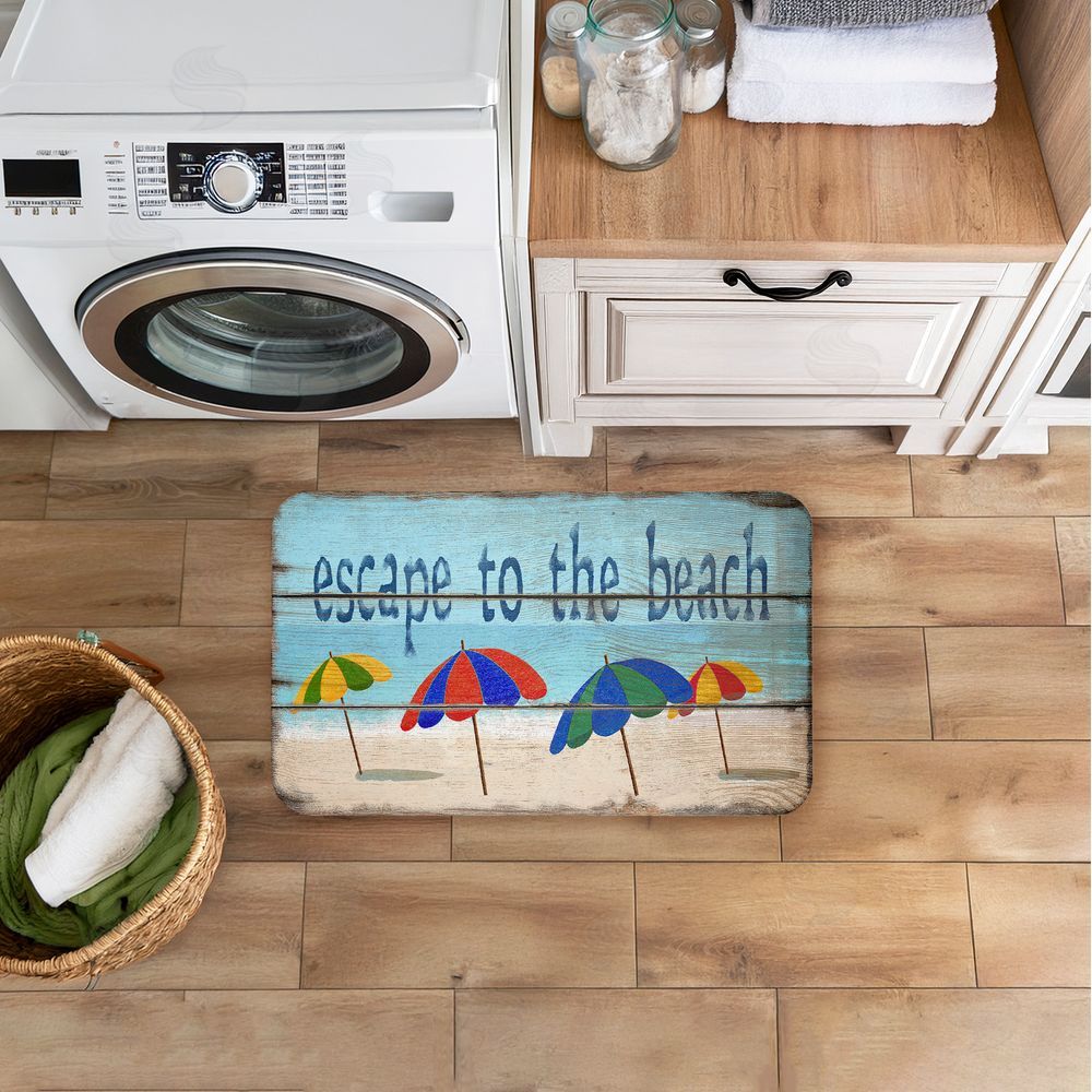 Gail Fraser Rustic Escape To Beach Kitchen Floor Mat